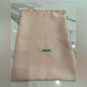 Miu Miu Satin Drawstring Pouch dust bag in Pale Pink